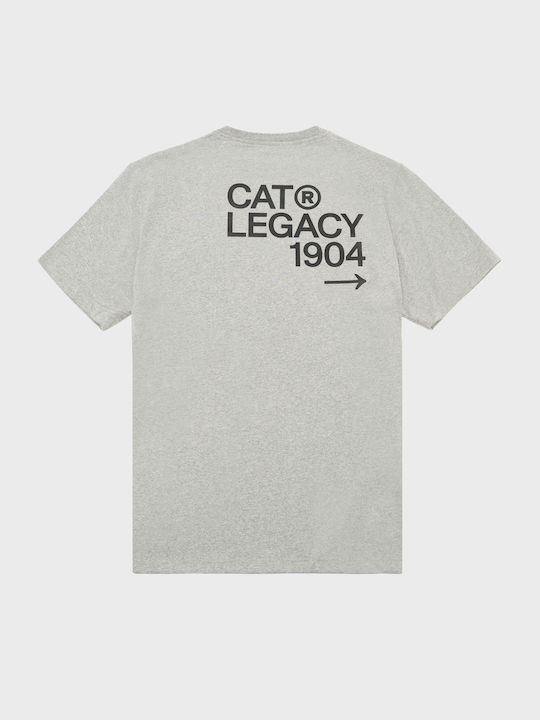 CAT Men's Short Sleeve T-shirt Light Heather Grey, Ανοιχτό Γκρι