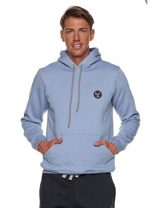 Bodymove Herren Sweatshirt mit Kapuze Hellblau