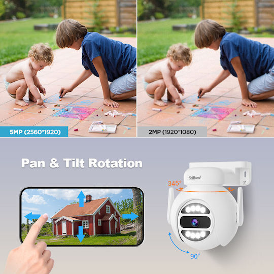 Sricam Surveillance System 4 Cameras Wireless Cameras IP 5MP with Recorder NVR