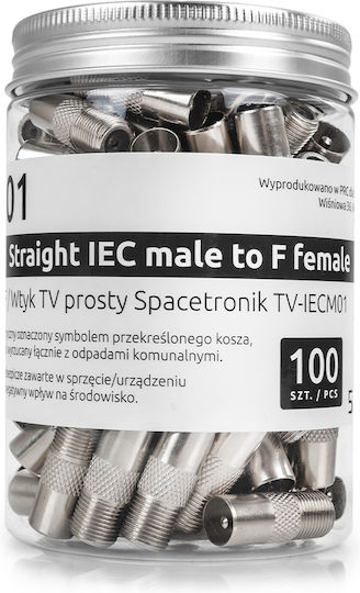 F Socket TV Plug Spacetronik TV-iecm01 100 Pieces 23731