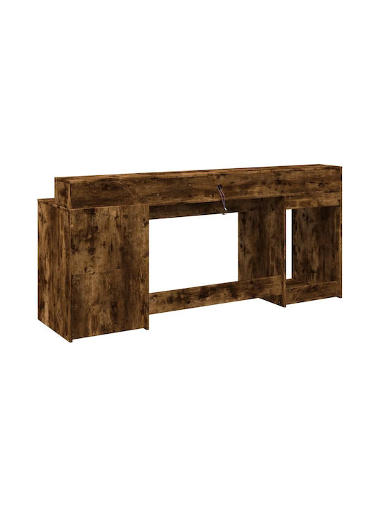 Birou Led Vidaxl Colțar Cercei Deschis 200x55x91cm Material Lemn Agregat 1 Buc Maro