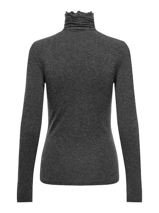 Only Damen Bluse Langärmelig Dark Grey Mel