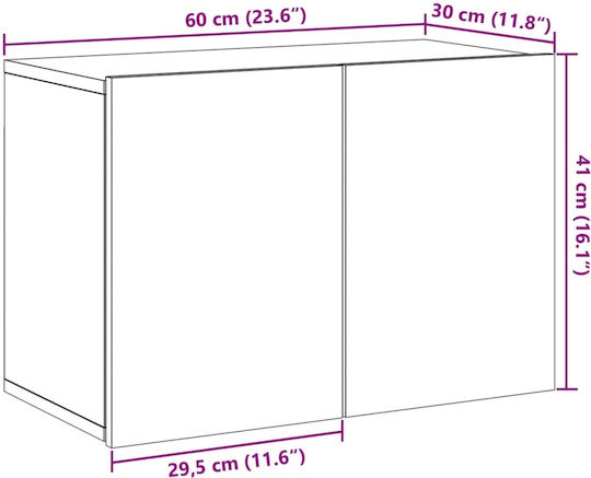 Wall-Mounted TV Cabinet Old Wood 60 x 30 x 41 cm Brown 60 x 30 x 41 Cm