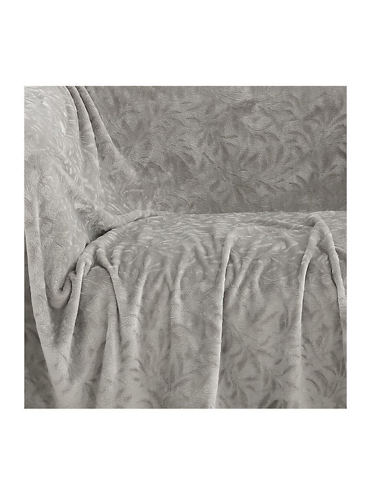 Melinen Aria Ριχτάρι Πολυθρόνας Ζακάρ 130x170εκ. Silver