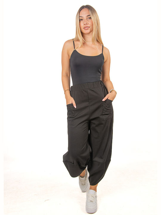 Ellen Damen Stoff Hose Black