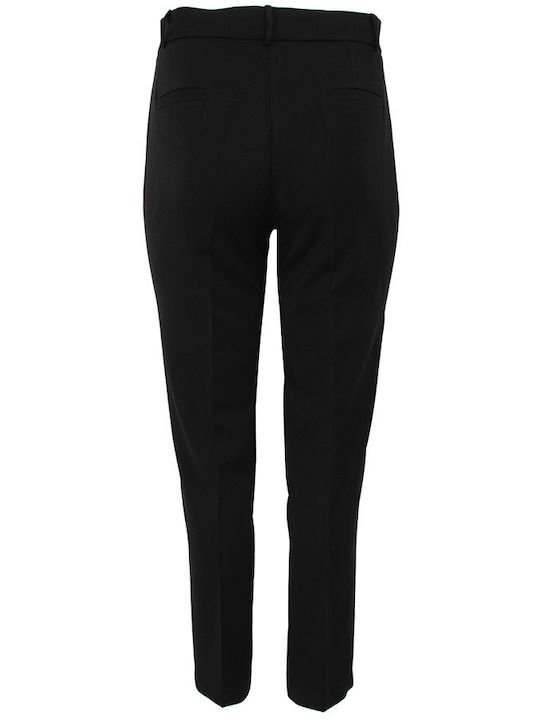 Forel Damen Stoff Hose in Schlanker Passform Black