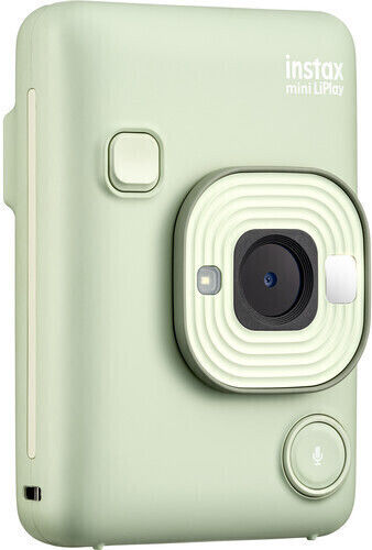 Fujifilm Instax Mini LiPlay Analoge Kamera + 1x10 Blatt Papier und Magnetischer Rahmen Akyta Grün