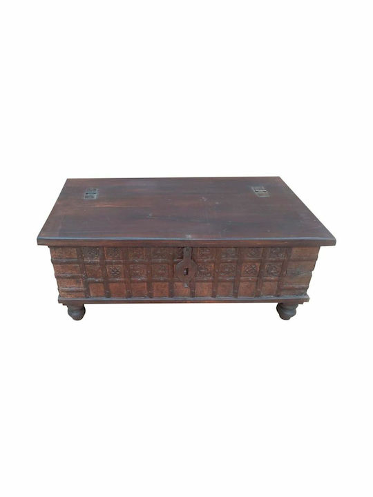 Alexandra House Living Wooden Decorative Trunk Brown