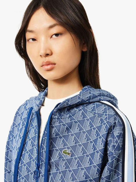 Lacoste Women's Hooded Cardigan Blue