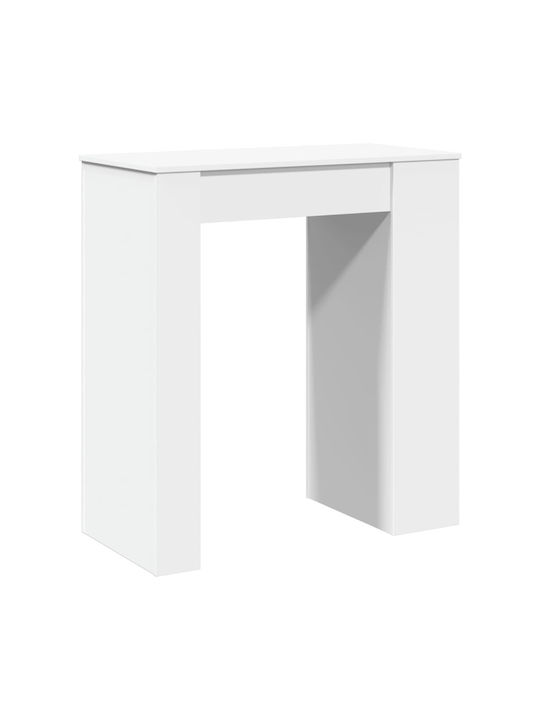 Vidaxl Τραπέζι Μπαρ Ράφια Λευκό 95x47x103,5cm Επεξεργ Ξύλο 1 Τεμ Λευκό