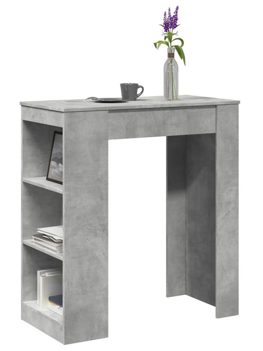 Vidaxl Bar Table with Shelves Gray 95x47x103.5cm Engineered Wood 1 Piece Gray