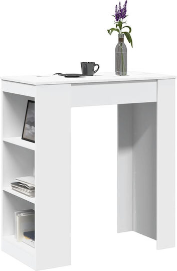 Vidaxl Bar Table Shelves White 95x47x103.5cm Engineered Wood 1 Piece White