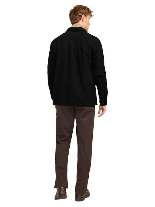 Jack & Jones Overshirt Din Bumbac Negru Beauty