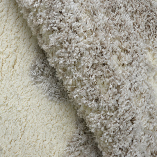 Saray Home Set Shaggy Covoare pentru dormitor Catifea Cream C716B-CRBG-SET 3buc