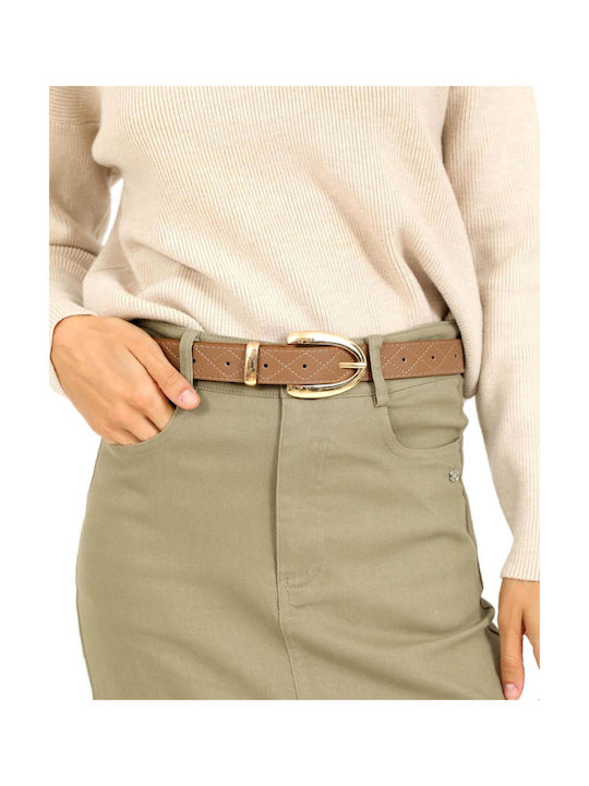 Doca Leather Women's Belt Beige