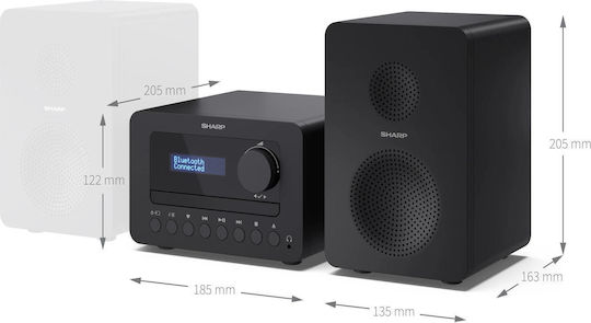 Sharp Аудиосистема 2 XL-B514 20W с CD Player, WiFi и Bluetooth Черен