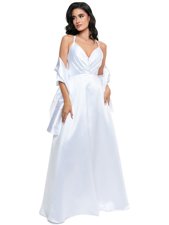 RichgirlBoudoir Maxi Kleid für Hochzeit / Taufe Satin White