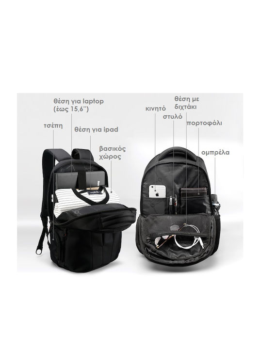 Tigernu Wasserdicht Tasche Rucksack für Laptop 15.6" in Schwarz Farbe