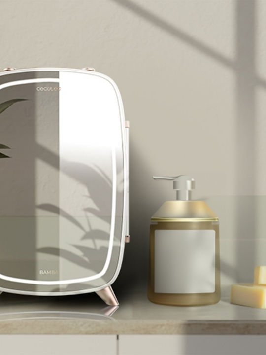 Cecotec Bamba CoolingBeauty Ψυγείο Καλλυντικών 6lt με Ράφι, Καθρέφτη & Φωτισμό LED Λευκό 18W