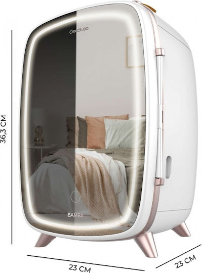 Cecotec Bamba Coolingbeauty 6000 Cosmetic Refrigerator 6lt With Shelf Mirror With LED Lighting White 18W