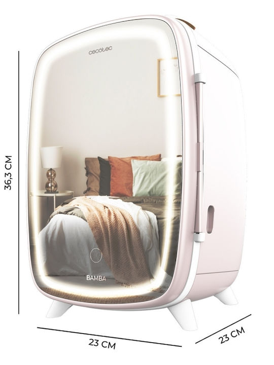 Cecotec Bamba CoolingBeauty Ψυγείο Καλλυντικών 6lt με Ράφι, Καθρέφτη & Φωτισμό LED Ροζ 18W