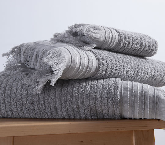 Nef-Nef Homeware Πετσέτα Χεριών Satti 30x50εκ. Grey Βάρους 500gr/m²