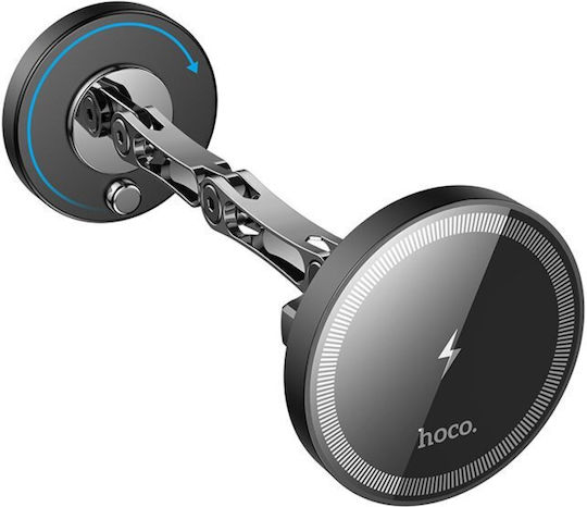 Hoco Car Mobile Mount with Magnet and Wireless Charging Black