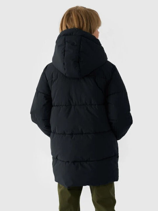 Kids' Casual Jacket Long with Hood Black