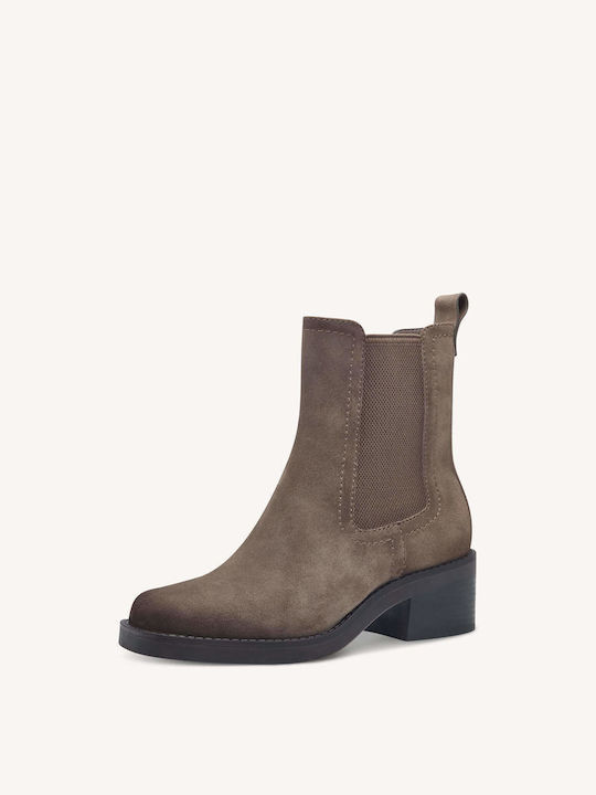 Leder Damen Chelsea Stiefeletten Braun