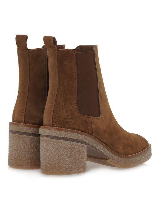 Wildleder Damen Knöchelstiefel Tabac Braun