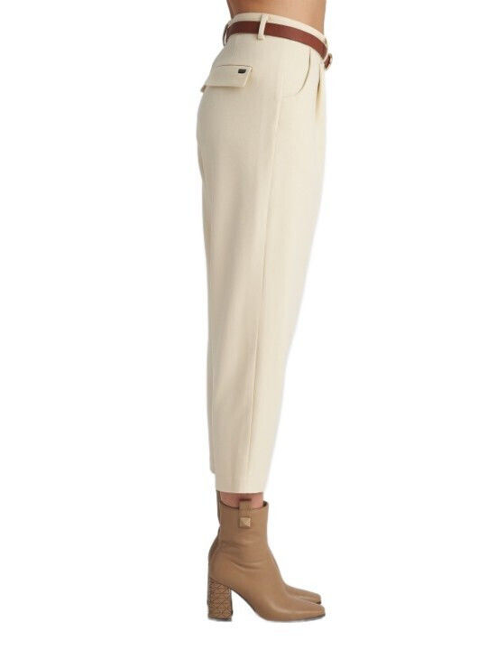 Staff Damen Stoff Hose Off White