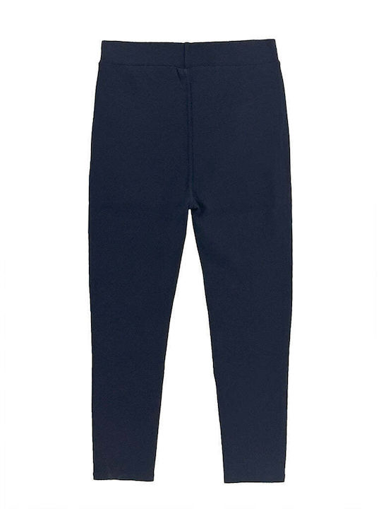 Ustyle Women's High-waisted Cotton Trousers with Elastic Blue