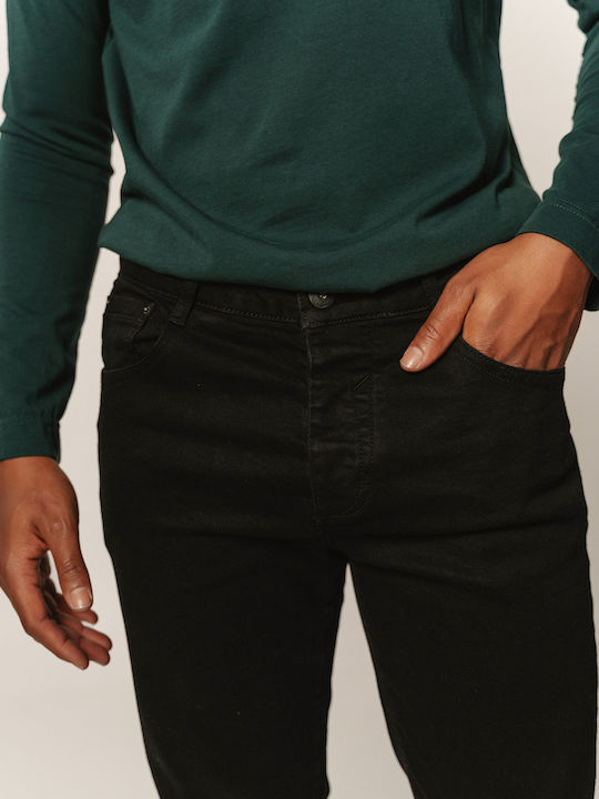 Men's Elastic Jeans Pants Black MP-D-JNS-W24-026-Black