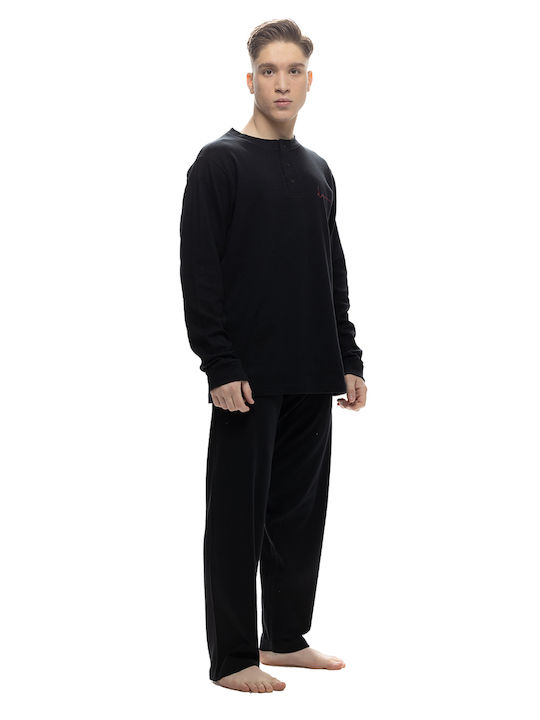 Galaxy Men's Winter Pajamas Set Black