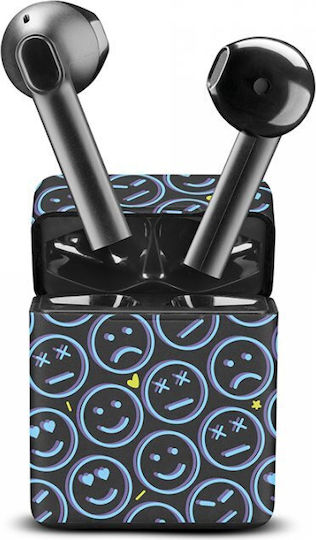 Cellular Line Music Sound Showy Earbud Bluetooth Handsfree Ακουστικά με Θήκη Φόρτισης Black Blue