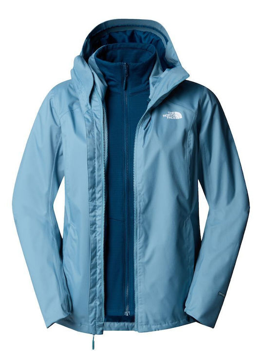 The North Face Quest Triclimate 3 Women's Short Biker Jacket Waterproof for Winter Algae Blue