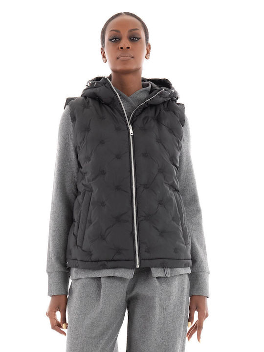 Ralph Lauren Scurt Jachetă de femei Fără mâneci Puffer pentru iarnă Black