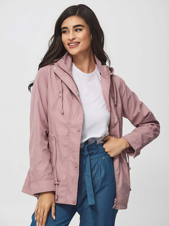 Dress Up Scurt Jachetă de femei tip parka pentru iarnă Pink