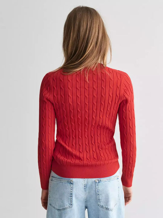 Women's Long Sleeve Sweater Cotton Red