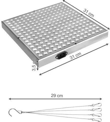 Gardlov Pendant Grow Light with LED and Power 36W L31xW31xH3.5cm.
