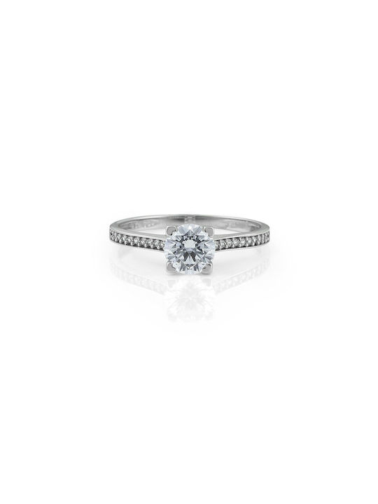 Themelidis Jewels Μονόπετρο από Λευκόχρυσο
