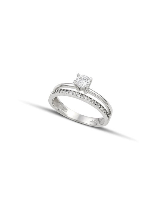 Themelidis Jewels Μονόπετρο από Λευκόχρυσο
