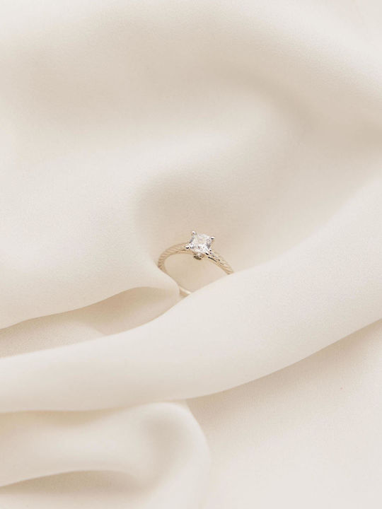 Themelidis Jewels Μονόπετρο από Λευκόχρυσο 18Κ με Διαμάντι