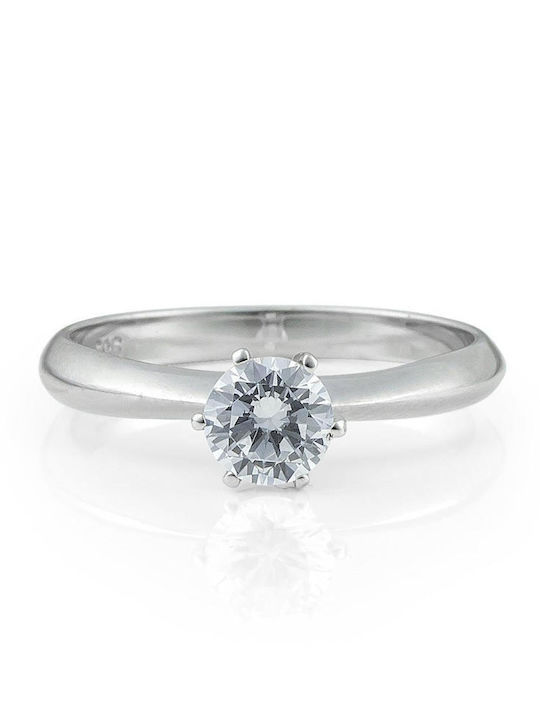 Themelidis Jewels Einzelstein aus Weißgold 18K mit Diamant