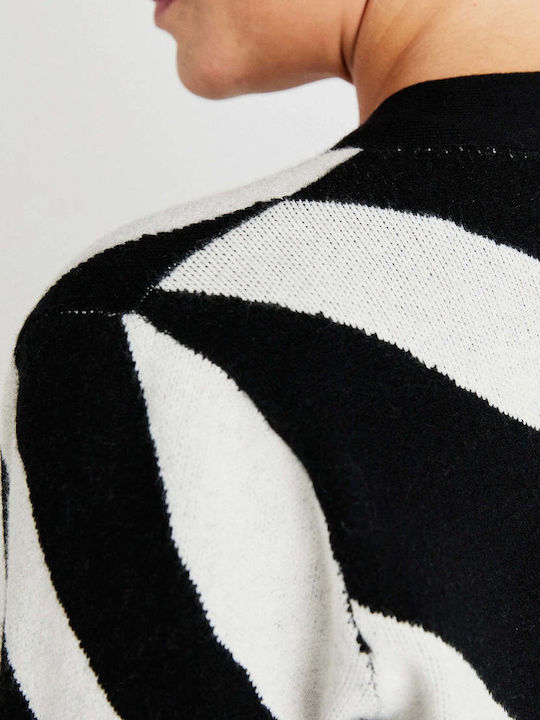 Long Women's Knitted Cardigan Black
