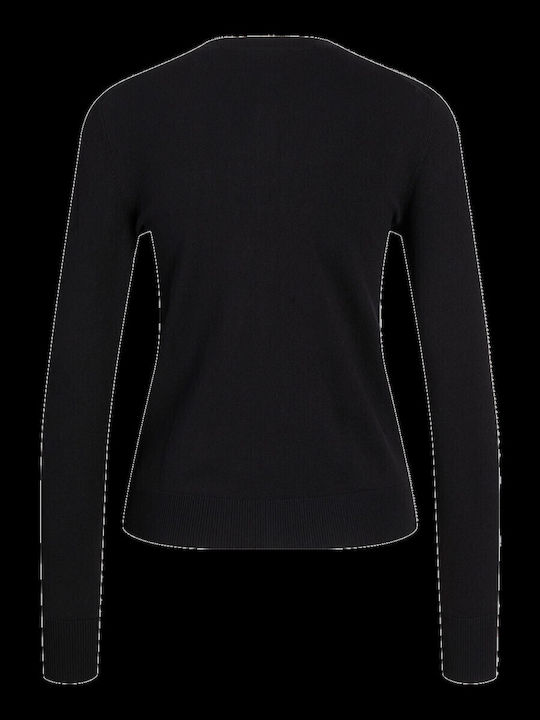 Lungă Jachetă de damă tricotată Black