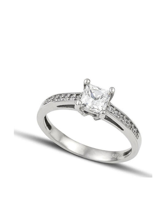 Themelidis Jewels Μονόπετρο από Λευκόχρυσο