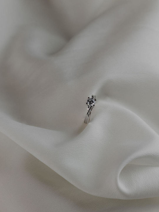 Themelidis Jewels Einzelstein aus Weißgold 18K mit Diamant