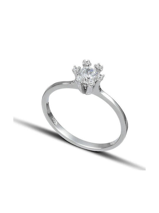 Themelidis Jewels Μονόπετρο από Λευκόχρυσο 18Κ με Διαμάντι