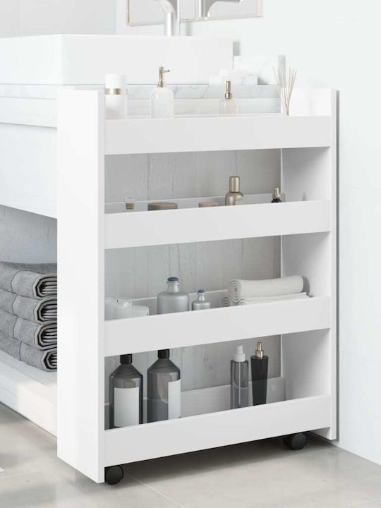 vidaXL Επιπέδων Kitchen Trolley Wooden in White Color 60x20x82cm